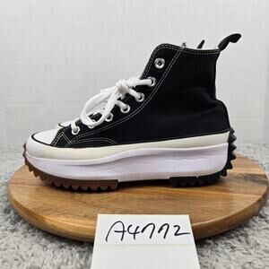 Converse Womens 7 Chuck Taylor Run Star Hike Hi Black White Y2K Daily Sneaker